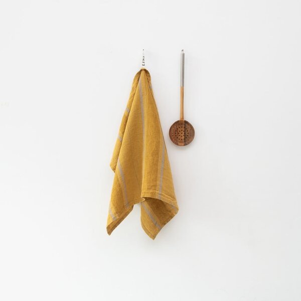 Lniana ścierka 65x65 cm Amber Bronze Stripes – Linen Tales
