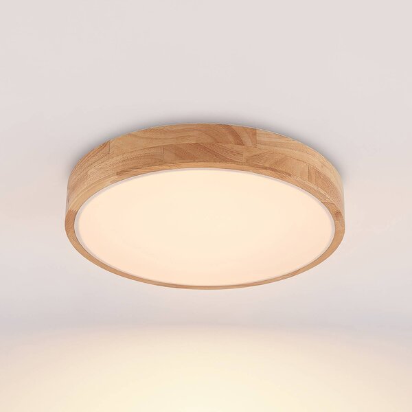 Lampa sufitowa Milada Lindby, możliwość ściemniania, jasne drewno, salon / jadalnia, drewno, nowoczesny