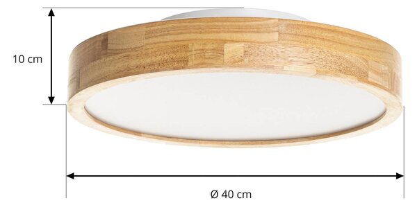 Lampa sufitowa Milada Lindby, możliwość ściemniania, jasne drewno, salon / jadalnia, drewno, nowoczesny