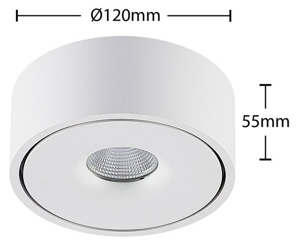 Lampa sufitowa LED Rotari Arcchio, możliwość ściemniania, biały / opal, przedpokój, aluminium, nowoczesny