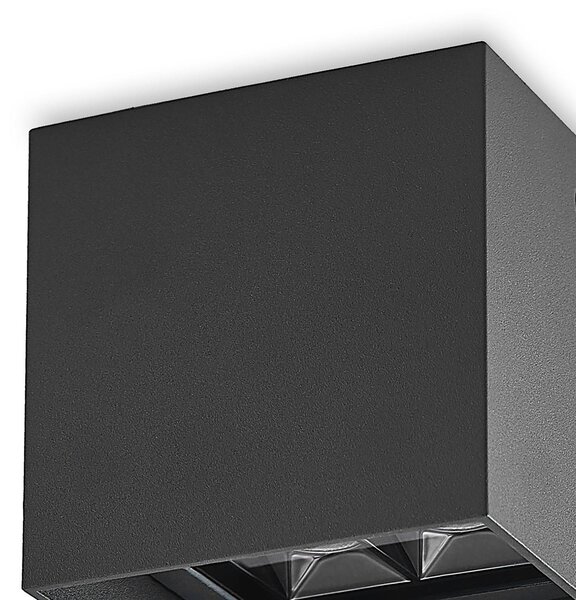Lampa sufitowa LED Lindby Eveta, 10 cm, antracyt, aluminium, IP65 Eveta, czarny, aluminium, nowoczesny