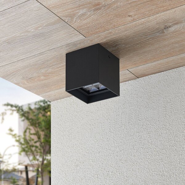 Lampa sufitowa LED Lindby Eveta, 10 cm, antracyt, aluminium, IP65 Eveta, czarny, aluminium, nowoczesny