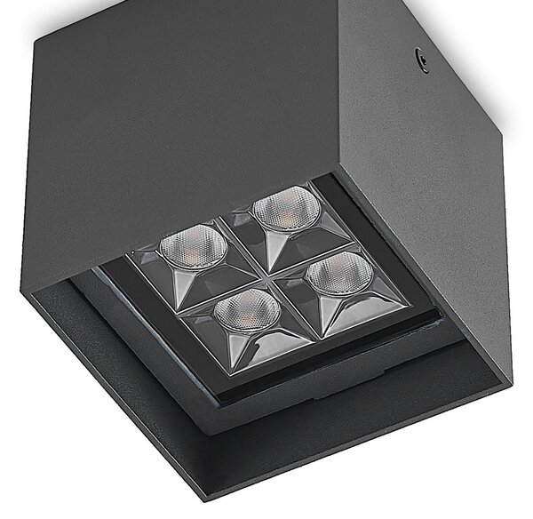 Lampa sufitowa LED Lindby Eveta, 10 cm, antracyt, aluminium, IP65 Eveta, czarny, aluminium, nowoczesny