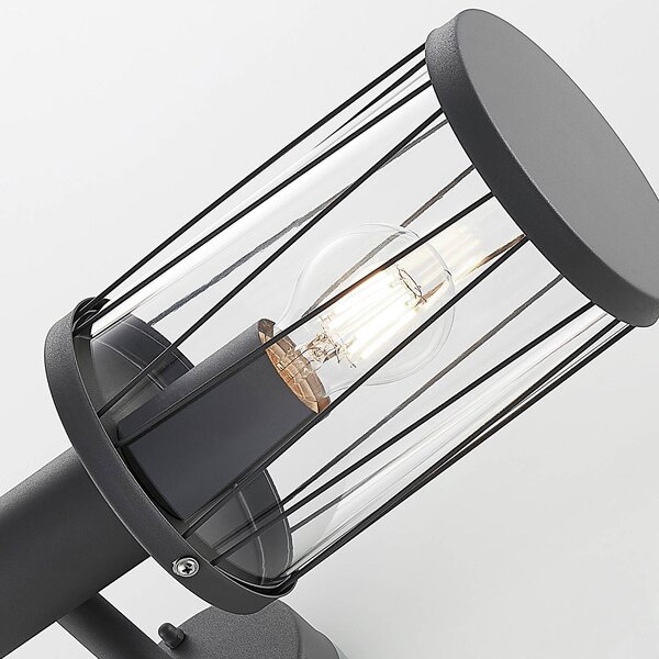 Lampa zewnętrzna z czujnikiem ruchu Yonan Lindby, czarny, stal szlachetna, nowoczesny