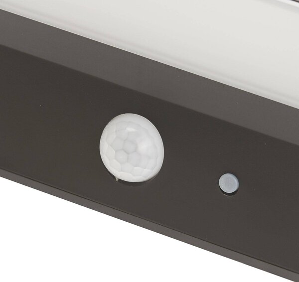 Lindby kinkiet zewnętrzny LED Solar Maresia, czujnik, antracyt Maresia, aluminiowy / szary / cynkowy, tworzywo sztuczne, nowoczesny