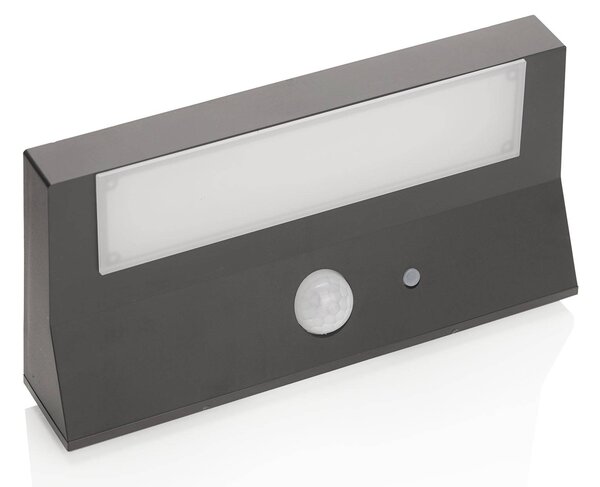 Lindby kinkiet zewnętrzny LED Solar Maresia, czujnik, antracyt Maresia, aluminiowy / szary / cynkowy, tworzywo sztuczne, nowoczesny