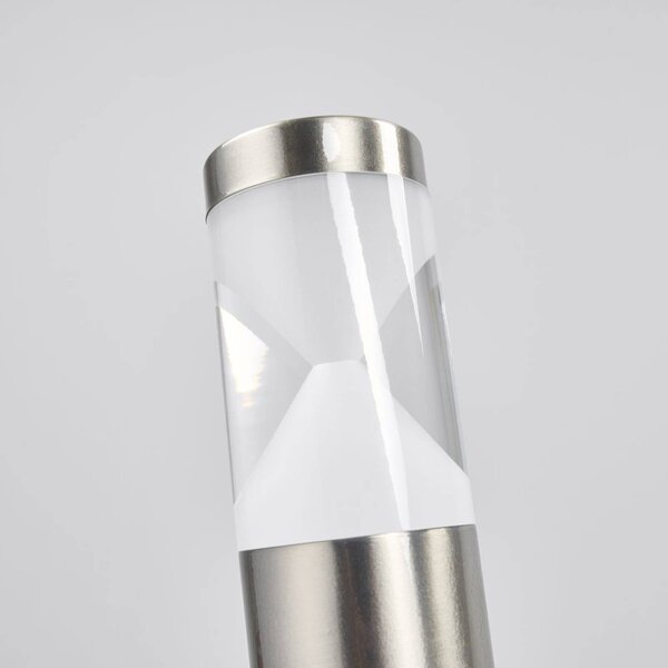 Lindby Słupek oświetleniowy LED Fabrizio, wysokość 56 cm, stal nierdzewna Fabrizio, aluminiowy / szary / cynkowy, stal szlachetna, nowoczesny