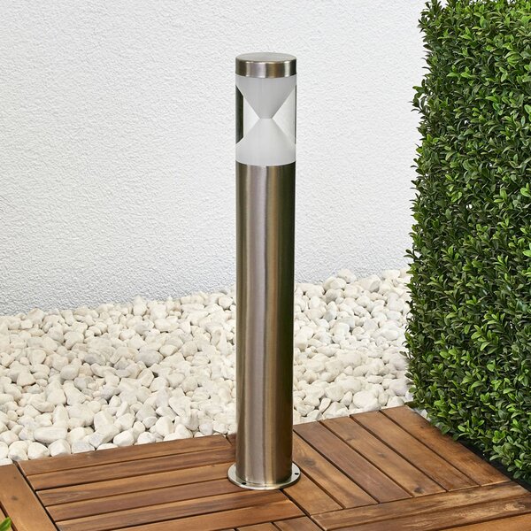 Lindby Słupek oświetleniowy LED Fabrizio, wysokość 56 cm, stal nierdzewna Fabrizio, aluminiowy / szary / cynkowy, stal szlachetna, nowoczesny
