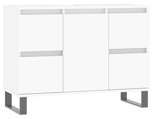 Szafka łazienkowa, biała, 80x33x60 cm, materiał drewnopochodny
