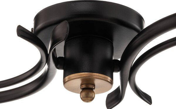 Lampa sufitowa Flora Luminex, możliwość ściemniania, czarny, salon / jadalnia, szkło, dworkowy / rustykalny
