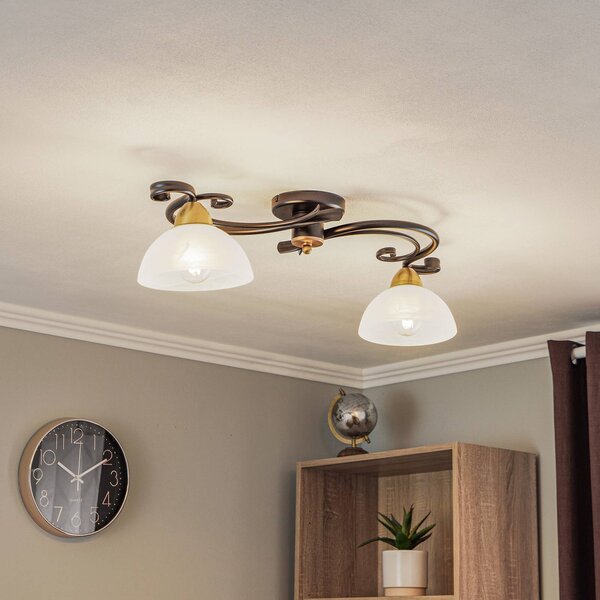 Lampa sufitowa Flora Luminex, możliwość ściemniania, czarny, salon / jadalnia, szkło, dworkowy / rustykalny