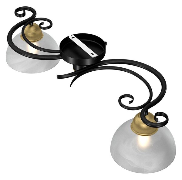Lampa sufitowa Flora Luminex, możliwość ściemniania, czarny, salon / jadalnia, szkło, dworkowy / rustykalny