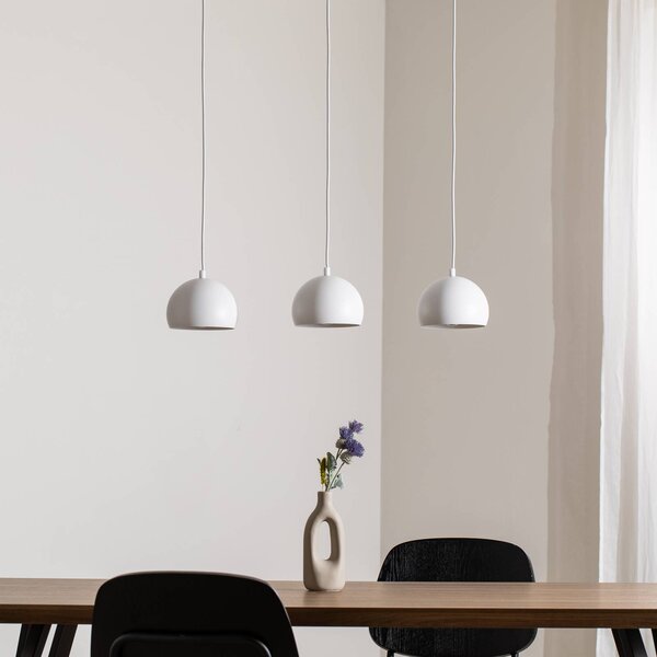 Lampa wisząca Sool Luminex, możliwość ściemniania, biały / opal, salon / jadalnia, metal