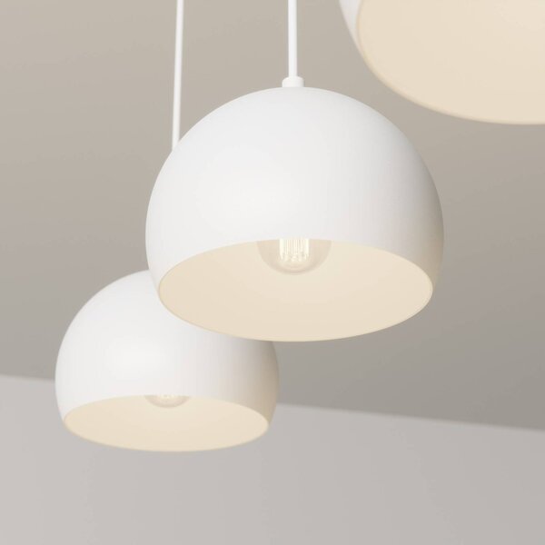 Lampa wisząca Sool Luminex, możliwość ściemniania, biały / opal, salon / jadalnia, metal