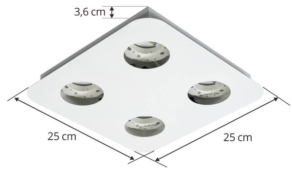 Lampa sufitowa Jyla Lindby, możliwość ściemniania, biały / opal, przedpokój, metal, nowoczesny