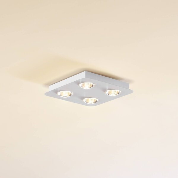 Lampa sufitowa Jyla Lindby, możliwość ściemniania, biały / opal, przedpokój, metal, nowoczesny
