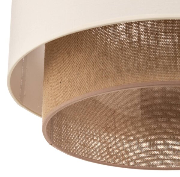Lampa sufitowa Boho Duolla, możliwość ściemniania, kremowy / amber, sypialnia, tkanina / materiał / jedwab