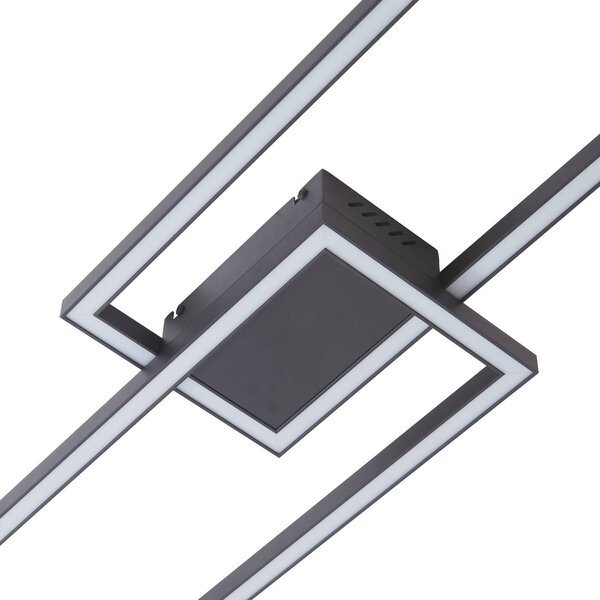 Lampa sufitowa LED Tjado Lucande, możliwość ściemniania, czarny, salon / jadalnia, metal, nowoczesny