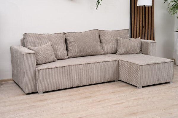 Rozkładana narożna sofa SMART COSARO różowa, dwustronna + 2 poduszki GRATIS