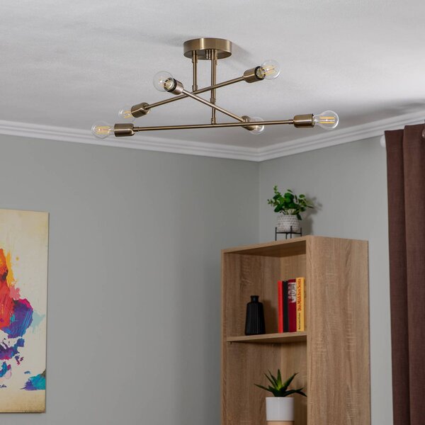 Lampa sufitowa Flower 176 Opviq, możliwość ściemniania, brązowy / mosiężny, salon / jadalnia, metal, nowoczesny