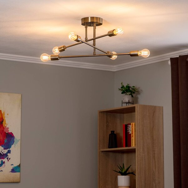 Lampa sufitowa Flower 176 Opviq, możliwość ściemniania, brązowy / mosiężny, salon / jadalnia, metal, nowoczesny