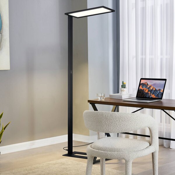 Lampa stojąca Taronis PRIOS, możliwość ściemniania, czarny, biuro, aluminium, nowoczesny