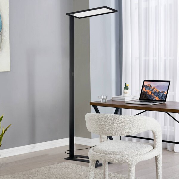 Lampa stojąca Taronis PRIOS, możliwość ściemniania, czarny, biuro, aluminium, nowoczesny