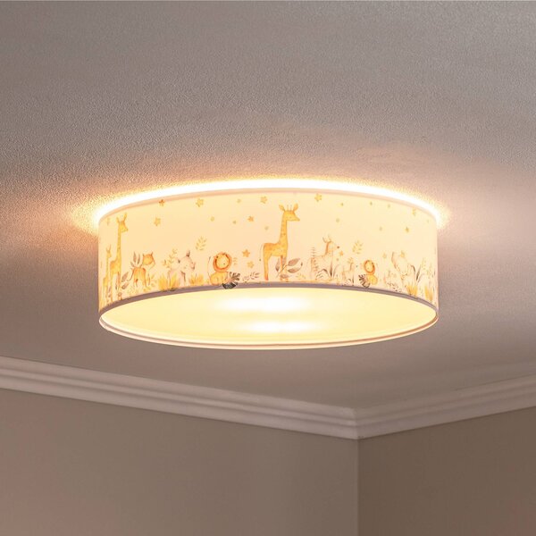 Lampa sufitowa Max Euluna, możliwość ściemniania, biały / opal, pokój dziecięcy, tworzywo sztuczne