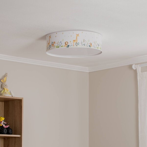 Lampa sufitowa Max Euluna, możliwość ściemniania, biały / opal, pokój dziecięcy, tworzywo sztuczne
