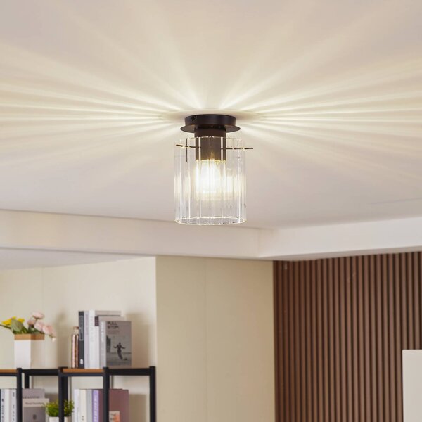Lampa sufitowa Eirian Lucande, możliwość ściemniania, przezroczysty / transparentny, salon / jadalnia, metal, nowoczesny