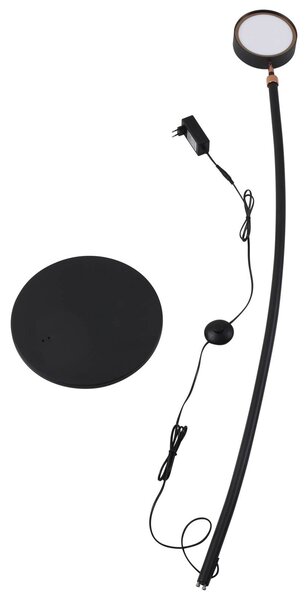 Lampa łukowa - lampa stojąca Boga Lucande, możliwość ściemniania, czarny, salon / jadalnia, metal, nowoczesny