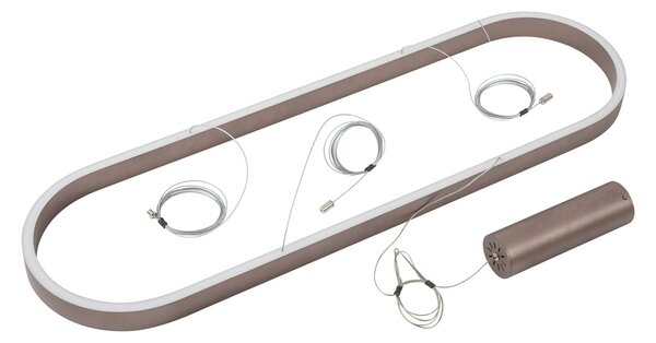 Inteligentna lampa wisząca Melinay Lucande, możliwość ściemniania, brązowy / rdzawy, salon / jadalnia, aluminium, nowoczesny