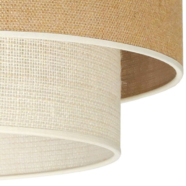 Lampa sufitowa Boho Jute Euluna, możliwość ściemniania, brązowy / rdzawy, salon / jadalnia, tkanina / materiał / jedwab