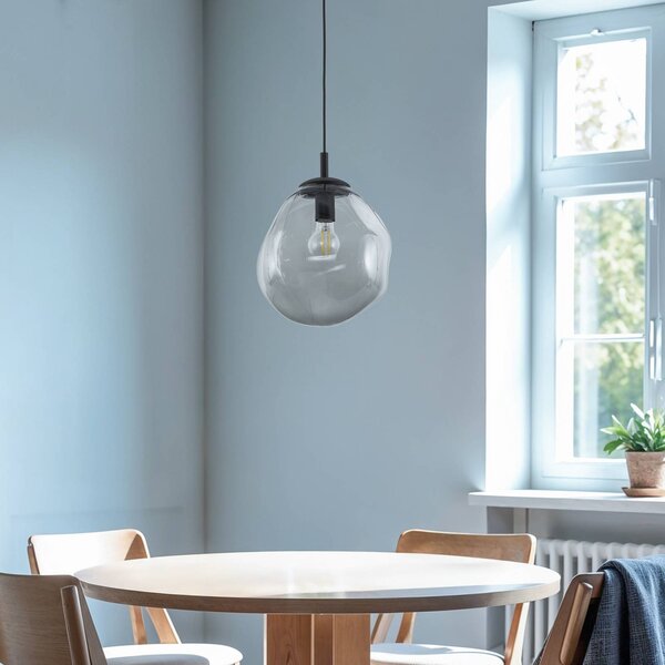 Lampa wisząca szklana Sol TK Lighting, możliwość ściemniania, aluminiowy / szary / cynkowy, salon / jadalnia, szkło, nowoczesny