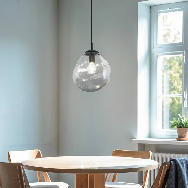 Lampa wisząca szklana Sol TK Lighting, możliwość ściemniania, aluminiowy / szary / cynkowy, salon / jadalnia, szkło, nowoczesny