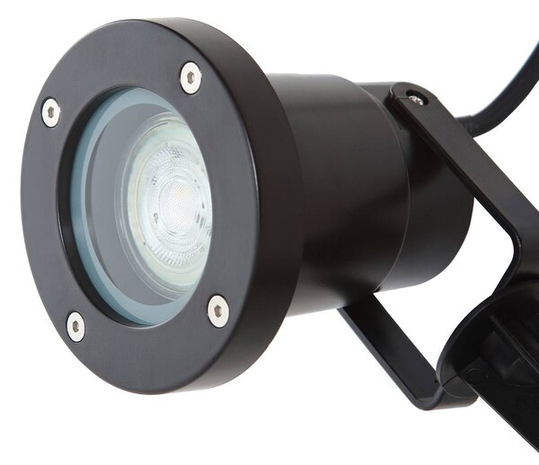 Lampa z grotem ziemnym Lindby Thorgal, Ø 9,8 cm, czarna, zestaw 3 sztuk Thorgal Lindby, możliwość ściemniania, czarny, tworzywo sztuczne, nowoczesny