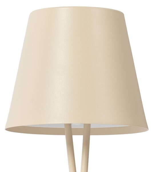 Akumulatorowa lampa stołowa LED Lindby Janea, CROSS, beżowy, metalowy Janea Lindby, możliwość ściemniania, kremowy / amber, metal, nowoczesny