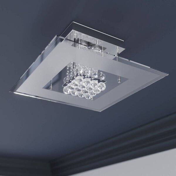 Lampa sufitowa Lisandra Lindby, chromowy / srebrny, łazienka, metal, nowoczesny
