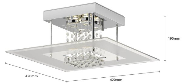 Lampa sufitowa Lisandra Lindby, chromowy / srebrny, łazienka, metal, nowoczesny