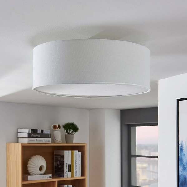 Lampa sufitowa Mariat Lindby, możliwość ściemniania, biały / opal, salon / jadalnia, tkanina / materiał / jedwab, nowoczesny