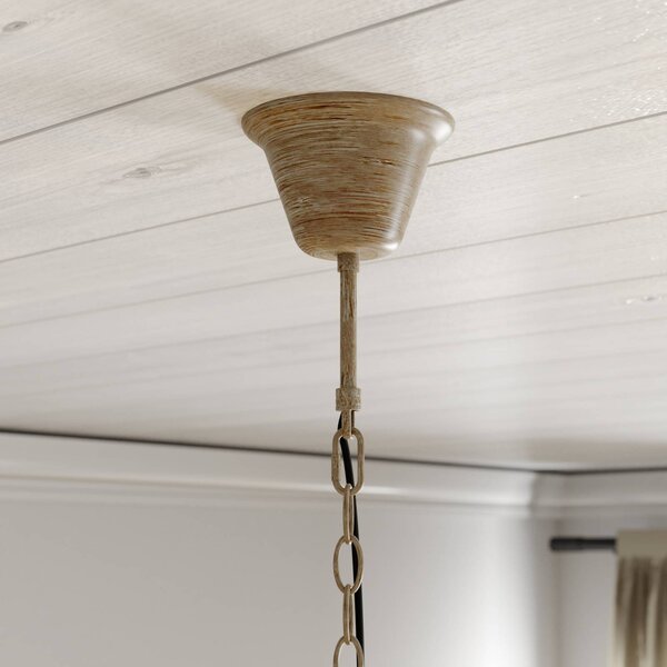 Lampa wisząca Fibi Lindby, możliwość ściemniania, brązowy / rdzawy, salon / jadalnia, tworzywo sztuczne, dworkowy / rustykalny