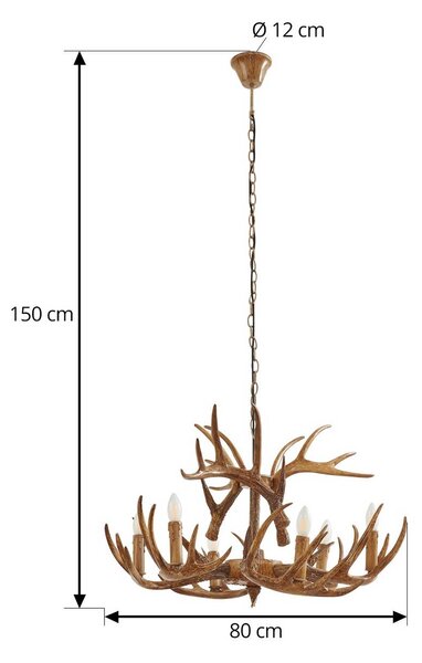 Lampa wisząca Fibi Lindby, możliwość ściemniania, brązowy / rdzawy, salon / jadalnia, tworzywo sztuczne, dworkowy / rustykalny