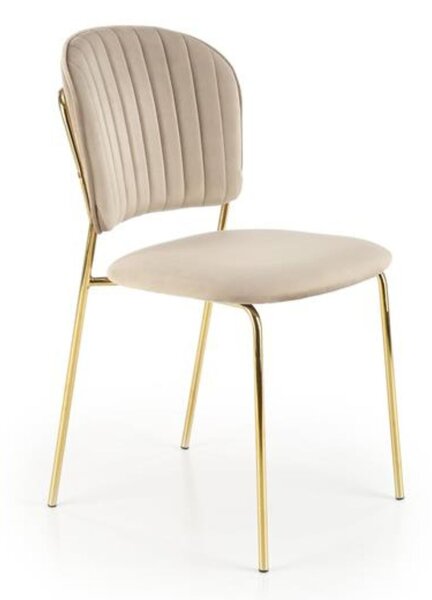 Krzesło do jadalni K499, tapicerowane, glamour, róż