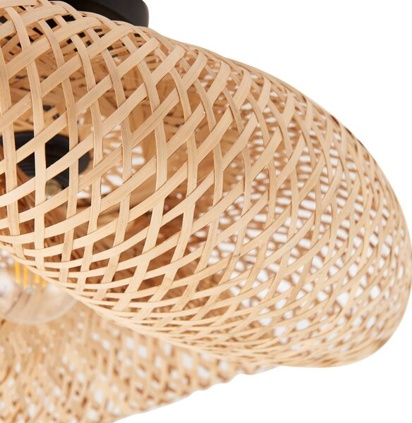 Lampa sufitowa Eleane Lindby, możliwość ściemniania, jasne drewno, salon / jadalnia, drewno, dworkowy / rustykalny