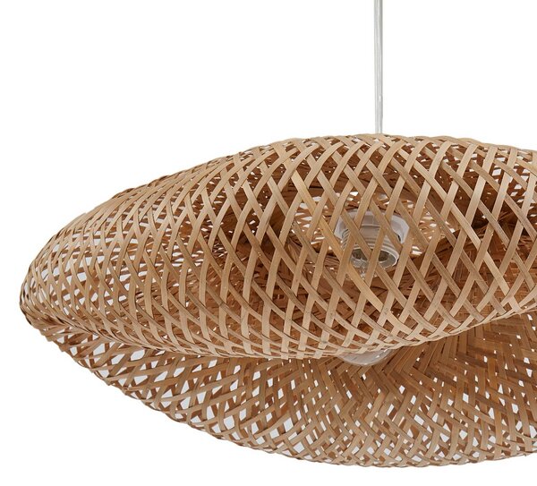 Lampa wisząca Eleane Lindby, możliwość ściemniania, jasne drewno, salon / jadalnia, drewno, dworkowy / rustykalny