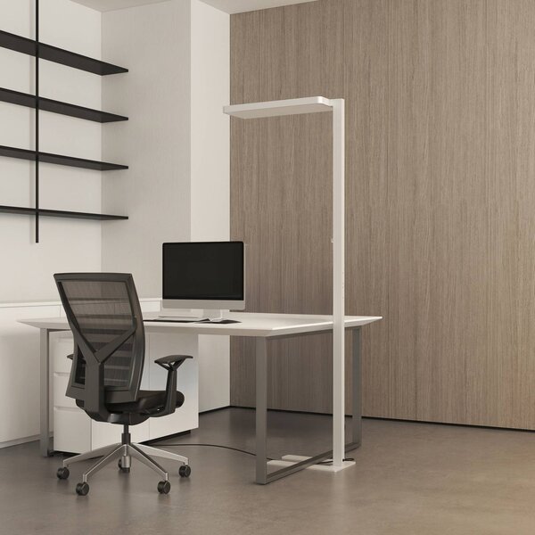 Arcchio lampa stojąca LED Timon, 195 cm, biały, 54 W, aluminium Timon Arcchio, możliwość ściemniania, biały / opal, biuro, aluminium, nowoczesny