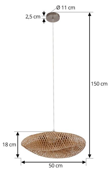 Lampa wisząca Eleane Lindby, możliwość ściemniania, jasne drewno, salon / jadalnia, drewno, dworkowy / rustykalny
