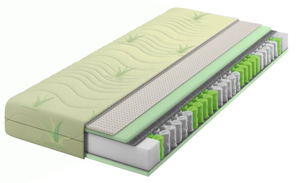 Materac kieszeniowo-lateksowy aloe vera 120x200 E6-G63