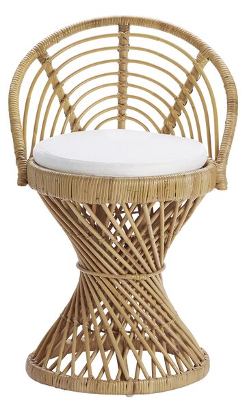 Tine K Home - Krzesło rattanowe z poduszką w stylu Boho