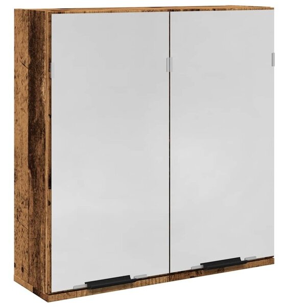 Szafka łazienkowa z lustrem, stare drewno, 64x20x66,5 cm